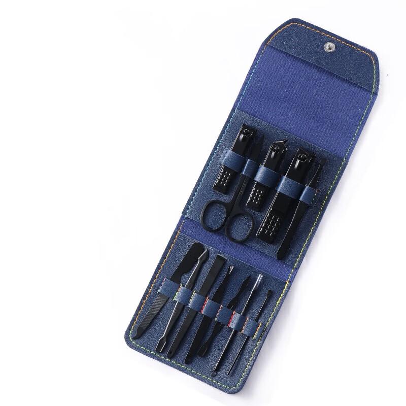 12-Piece Black Steel Beauty Tool Kit
