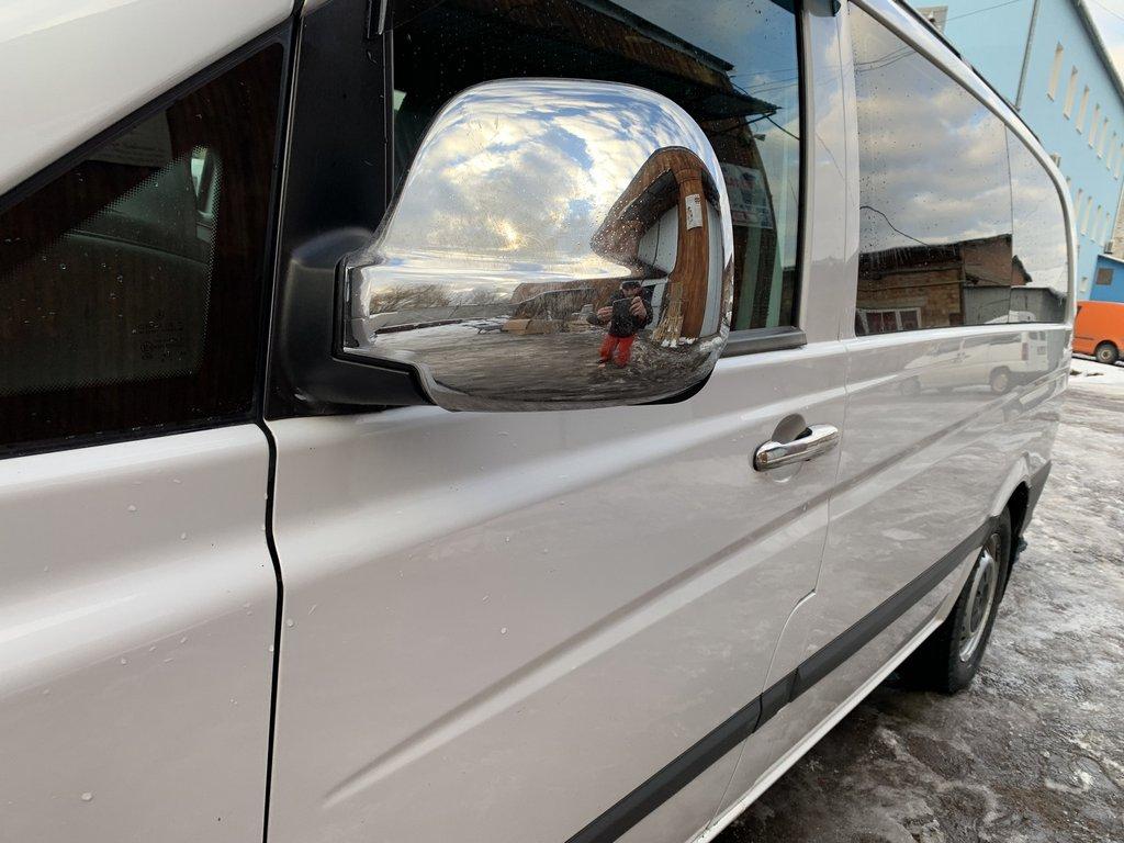 Накладки на зеркала VITO 2004-2010 (2 шт) Хромированный пластик для Mercedes Viano