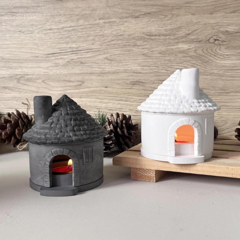 House Shape Silicone Tealight Stand Mould For Epoxy Resin Candle Tealight Holder Decoration Multipurpose Silicone Molds
