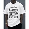 European Size Men'S White Summer T-Shirt Featuring a Scenic Route Adventure Design. Great for Casual Wear, This Cool And Humorous Shirt