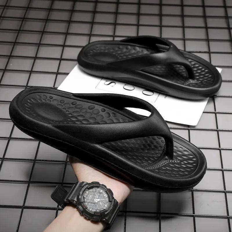 Big size 45 Summer Slippers for Mens 2024 New Cool Casual Home Solid Flip Flops Male Outside Thick Sole Sandals Beach Shoes