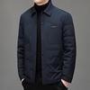 Herren weiße Hemd-Stil Daunenjacke: Einreihiger, Revers, Warm, Business Casual Mantel für Mittleren Alters.