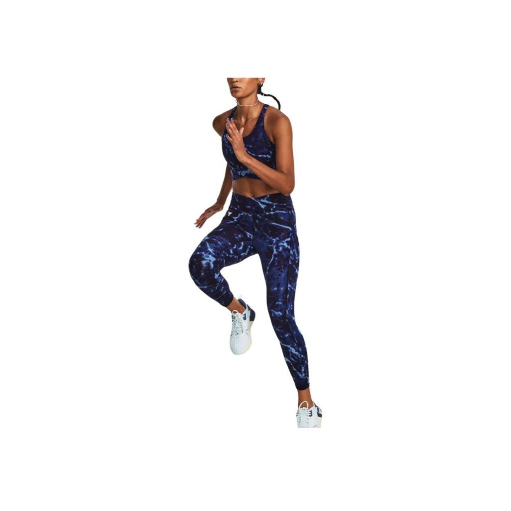 Under Armour Slim Fit High Waist Printed Leggings Women Leggings Blue 1380859-410