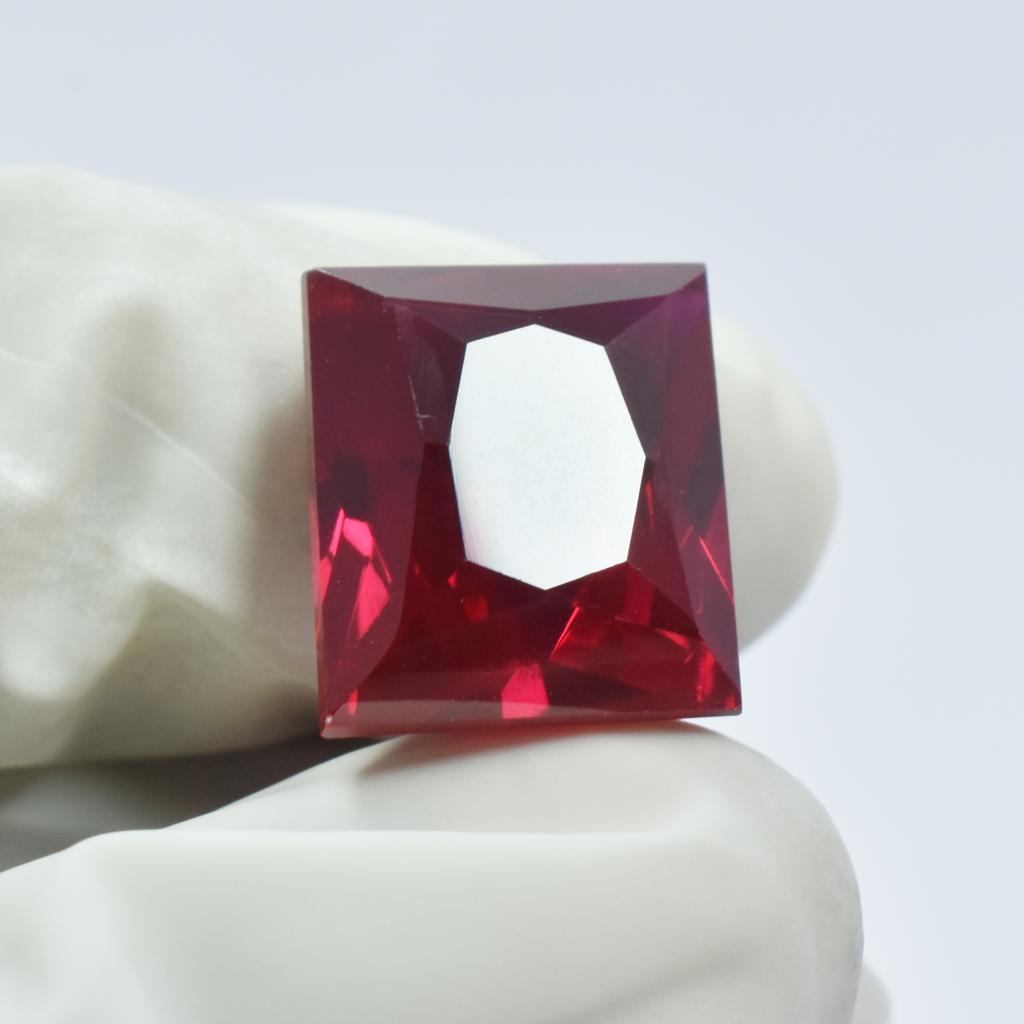 Natural 15.50 Ct RED Brilliant Ruby Rare Emerald Shape CERTIFIED Loose Gemstone.