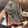 New Spring and Autumn Retro Floral Cranes Temperament Simulation Silk Large Long Scarf Sunscreen Outwear Shawl Female Silk Scarf