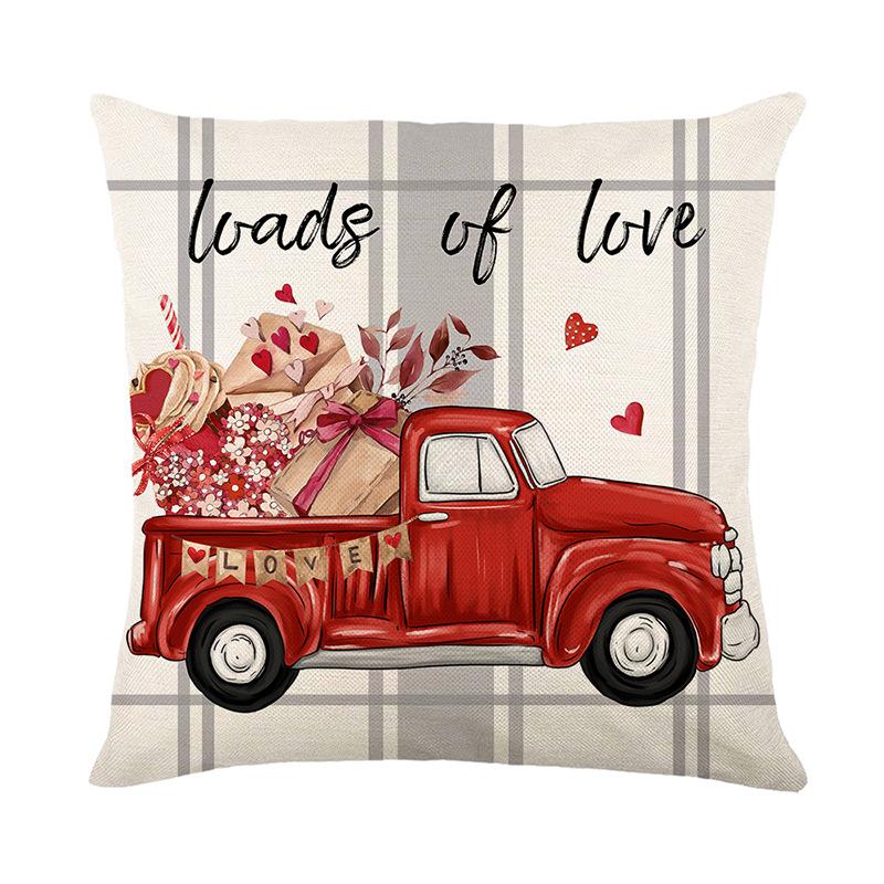 Valentine's Day Pillow Case Polyester Printed Love Cushion Pillow Home Sofa Decoration New Pillow Case