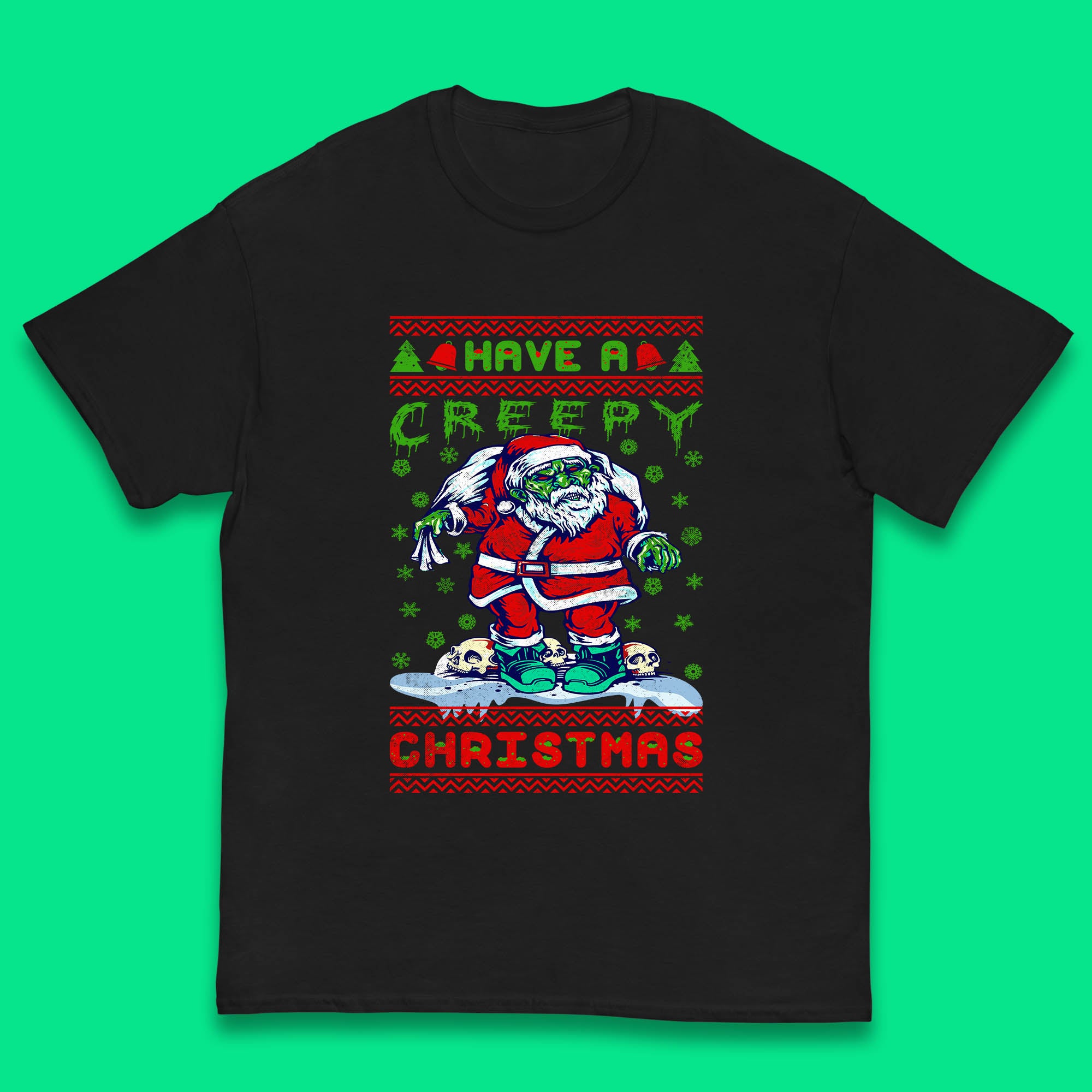 Have A Creepy Christmas Zombie Santa Claus Kids T Shirt 140