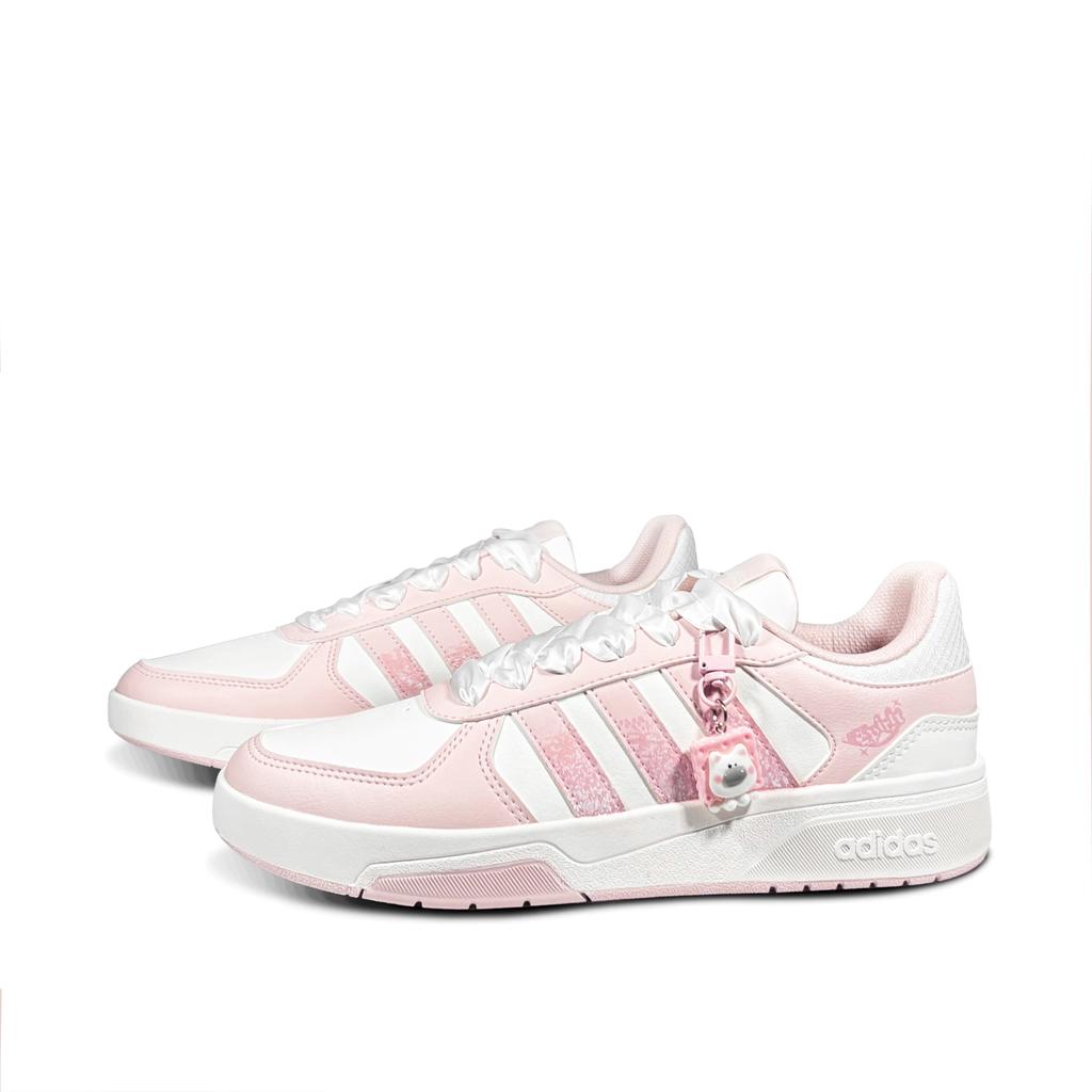 Adidas COURTBEAT Jumping Puppy Low top Skateboard Shoes Unisex Pink White KI6785(Team-814)-Random packaging bags