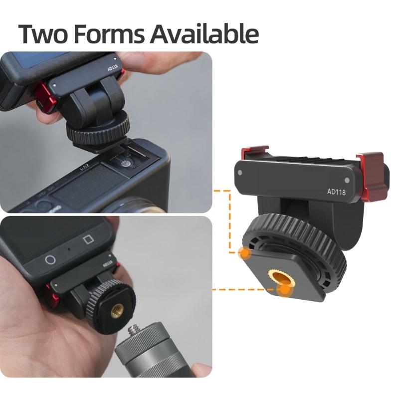 Quick Detach Magnetic Mount for Action 6/5Pro/4/3 Cameras Cold Shoe 1/4 Tripod Screw Hole Full 180Degree Tilt Adjustment