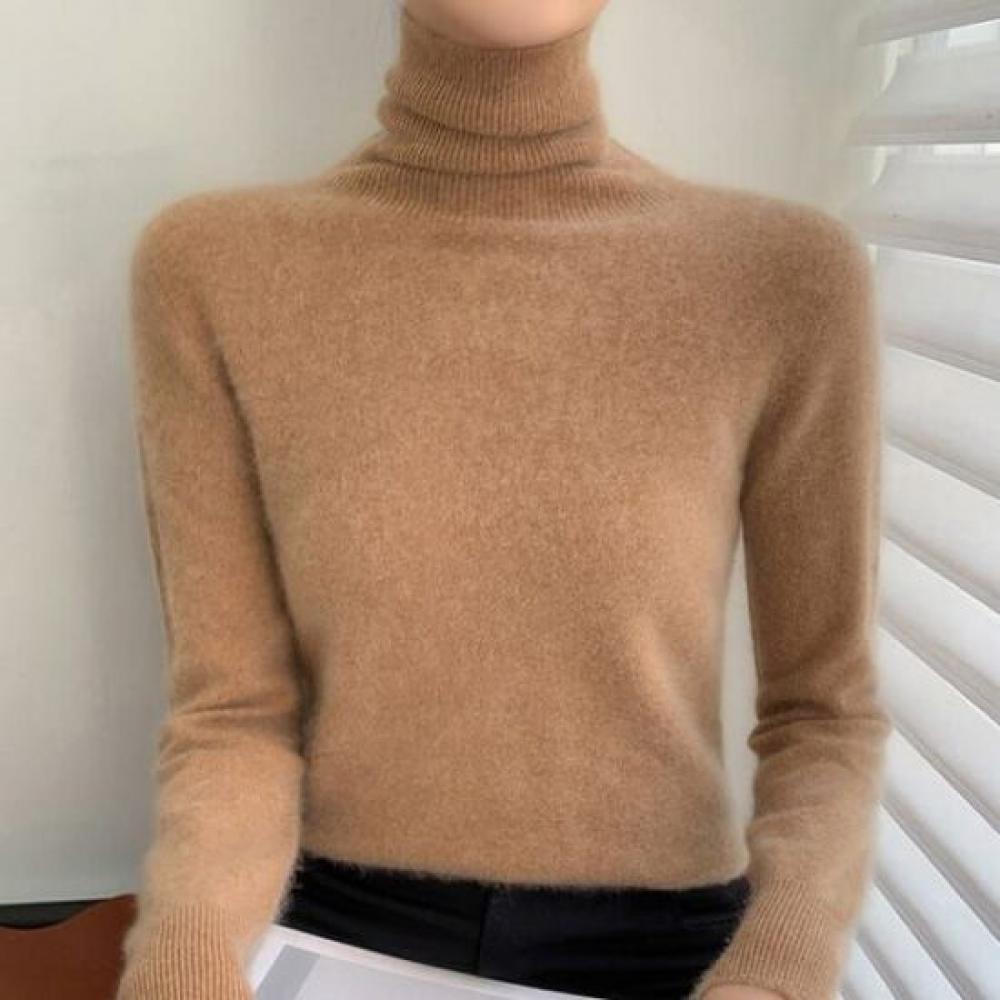 Navava SofT Basic Solid TurTleneck Long Sleeve KniT T shirT Nk3214