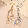 Faux Pearl Keychain Gold Silver Tone Keychain Sunflower Heart Keychain Long-Lasting Heart Charm Bag Accessory