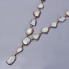Aquamarine Rough Gemstone Copper Boho Electroformed Birthday Gift Chain Necklace V-23
