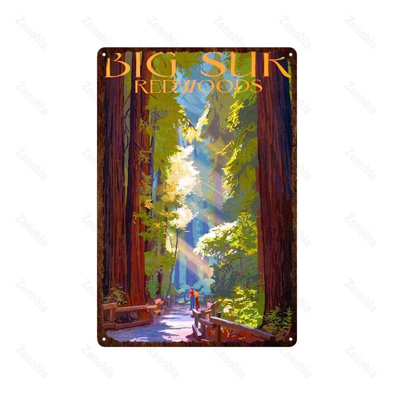 Paris Roma England City Metal Sign Vintage Metal Plaque Travel Tin Poster Scenic Decor for Bar Home Wall Decor Landscape Plat