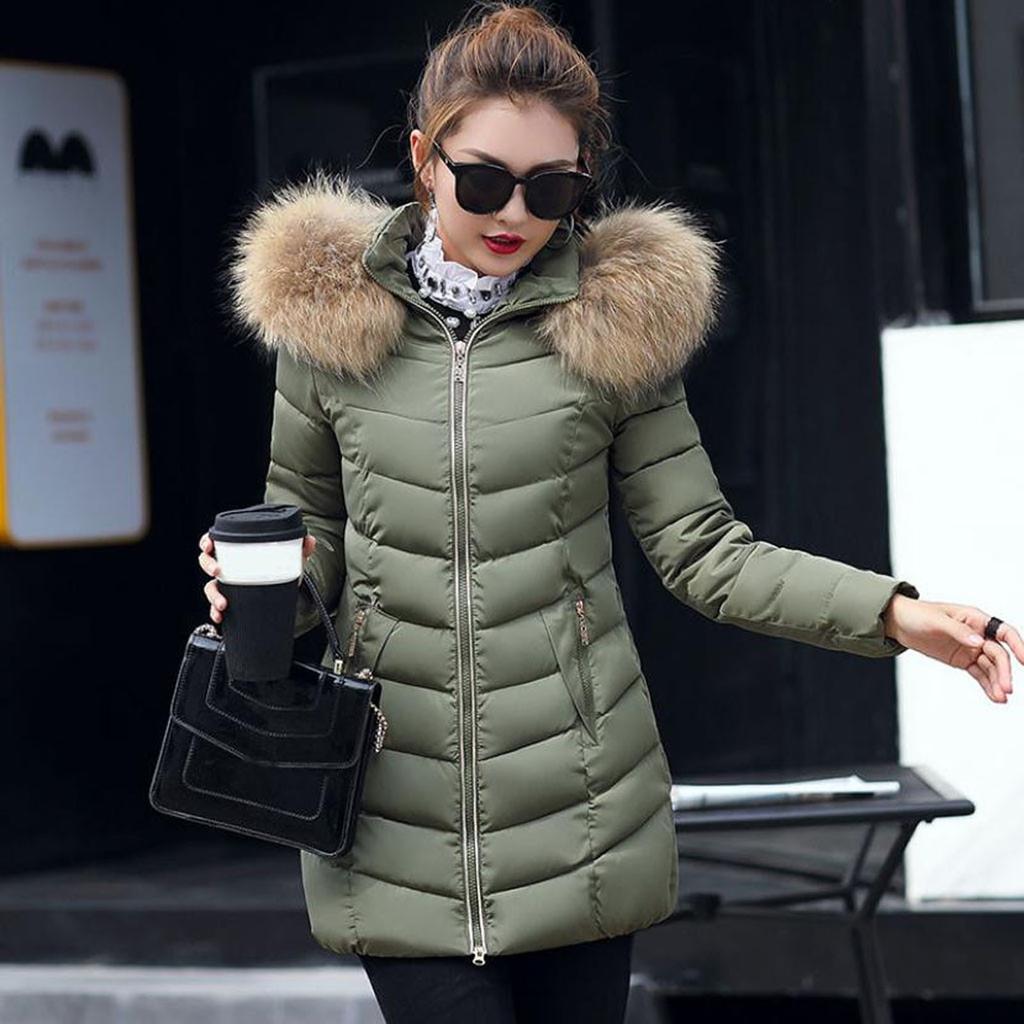 Fashion Solid Women Casual Thicker Winter Slim Coat Overcoat