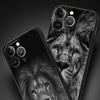 Lion Wild Animals Luxury Phone Case For iPhone 13 15 14 12 Mini 11 Pro MAX XR X SE XS 7 8 Plus Silicone Black Protection Cover