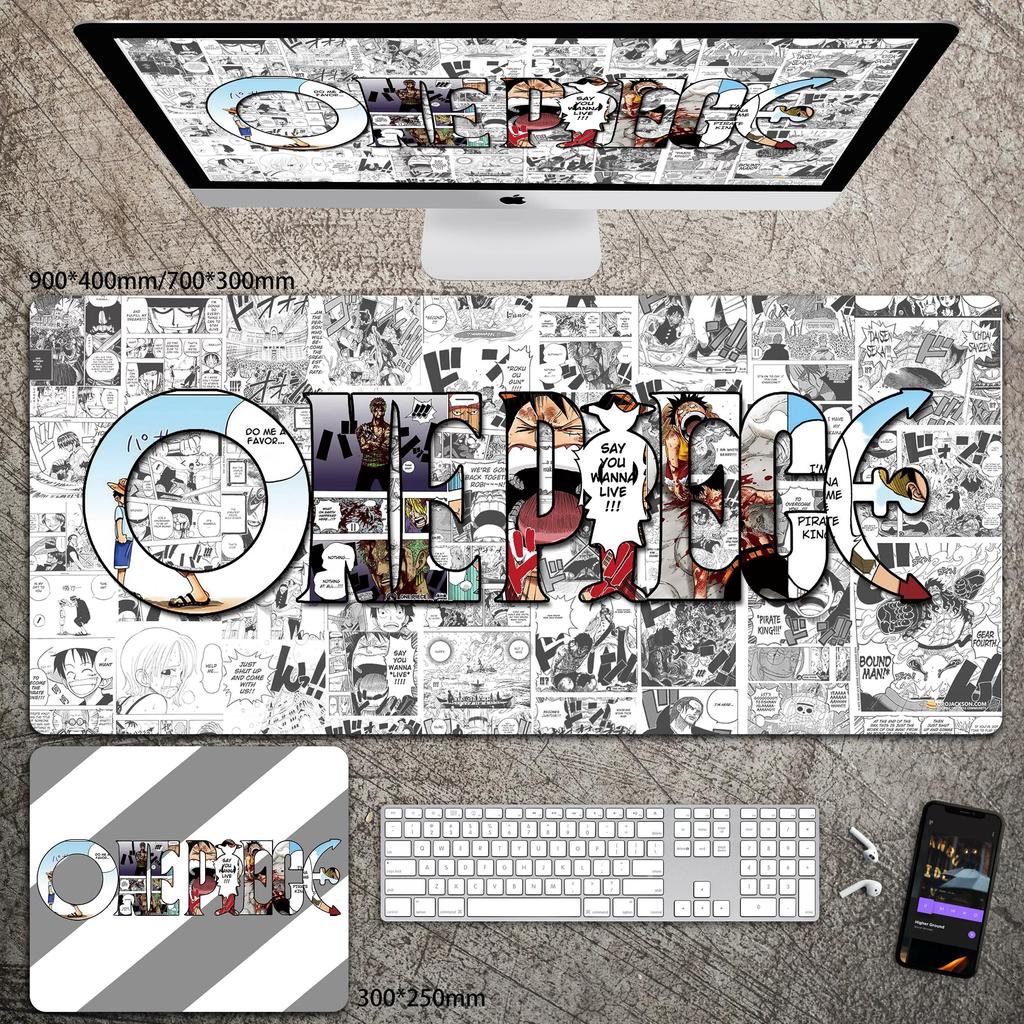 High Definition ONE PIECE Leather Mouse Pad Oversized Boys Animation E-sports Game Keyboard Pad Luffy Computer Desk Pad Non-slip Waterproof Mouse Pad