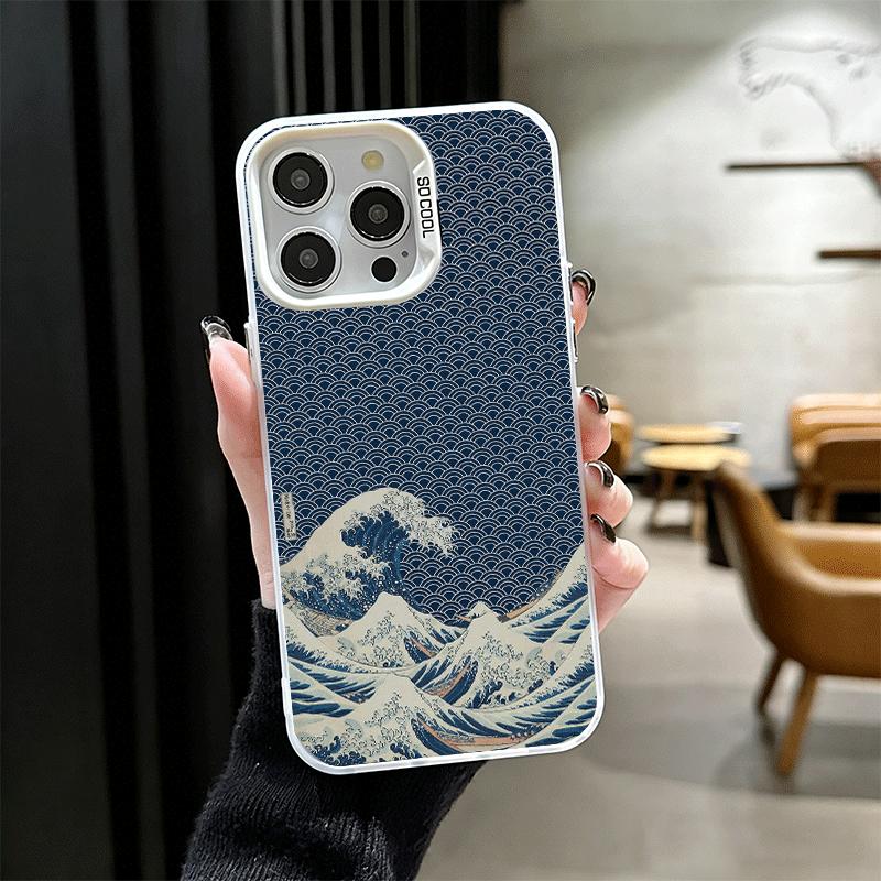 Japanese Wave Kanagawa Surfing Soft Phone Case for iPhone 15 16 17 Pro Max 17Air 16E 14 Plus 13 12 Mini Shockproof Cover Back Sh