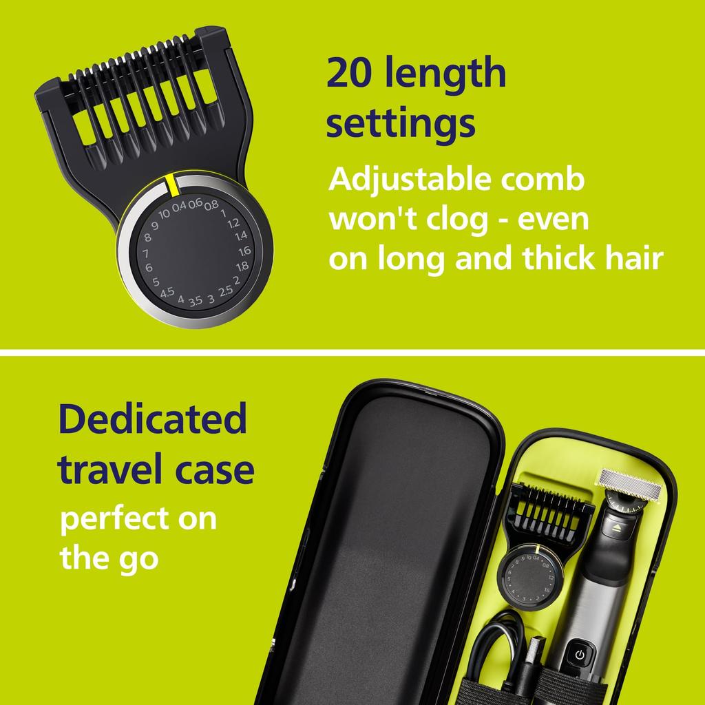 Philips OneBlade 360 Pro Face and Body Hybrid Trimmer QP6552/90 360 Blade Technology
