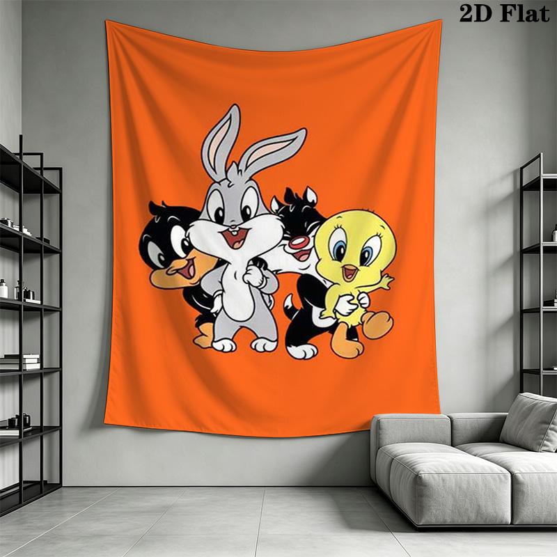 Looney Tunes Bugs Bunny Friends Tapestry Tapestry Background Cloth Fashion Print Wall Covering Decoration Christmas Gift Work Of Art