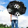 A Stylish And Cool Foldable Umbrella with a Soccer Pattern, Perfect for Travel And Outdoor Use. This Large-Sized Black Umbrell