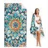 Colorful Mandala Beach Towel On Beach, Vibrant Geometric Art Quick-Dry Sand-Free Microfiber Bath Towel for Yoga, Swim and Travel