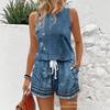 European and American Fashion Trend Casual Versatile Vest Shorts Set WN11 + MA1