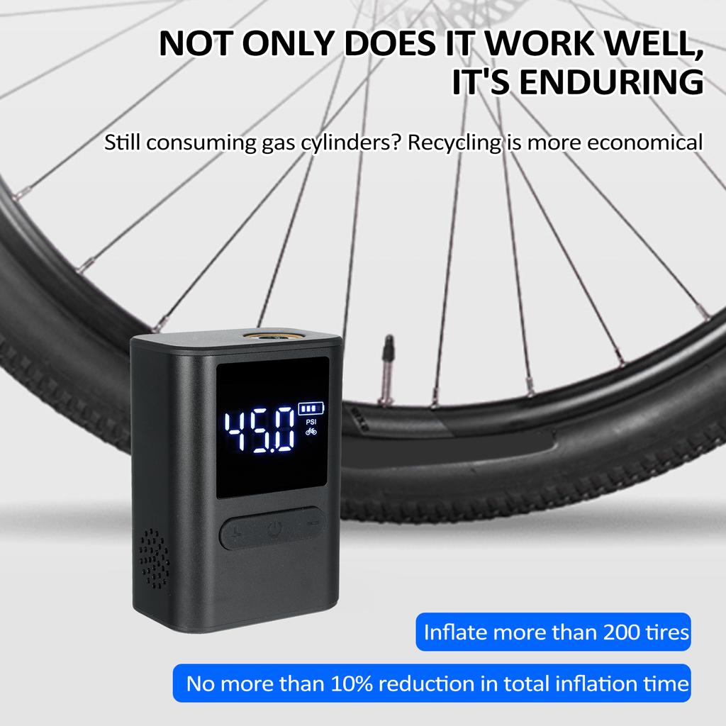 Bike Pump Electric Bicycle Pump Portable Tire Inflator Air Pump for Bikes 100PSI High Pressure