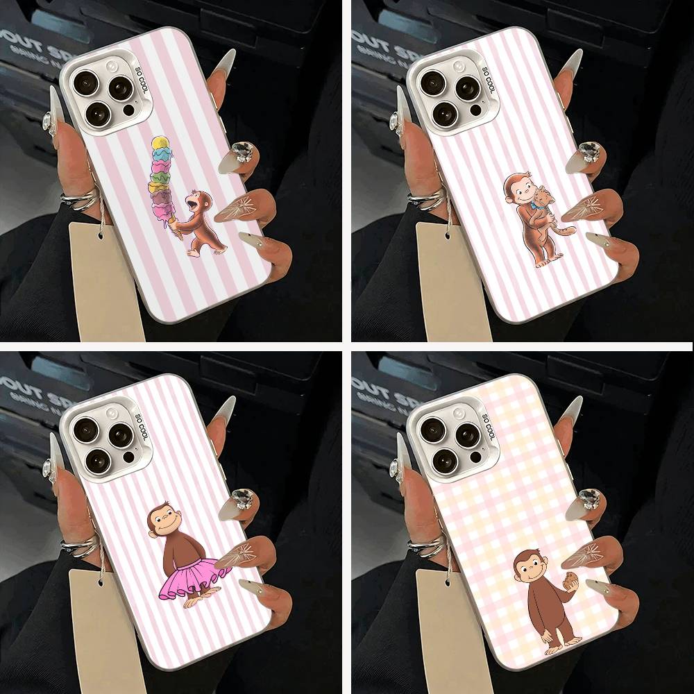 C-Curious- G-George the Monkey Phone Case For IPhone 17 Air 16 15 14 13 12 11 Pro Max White Sliver Hard Cover