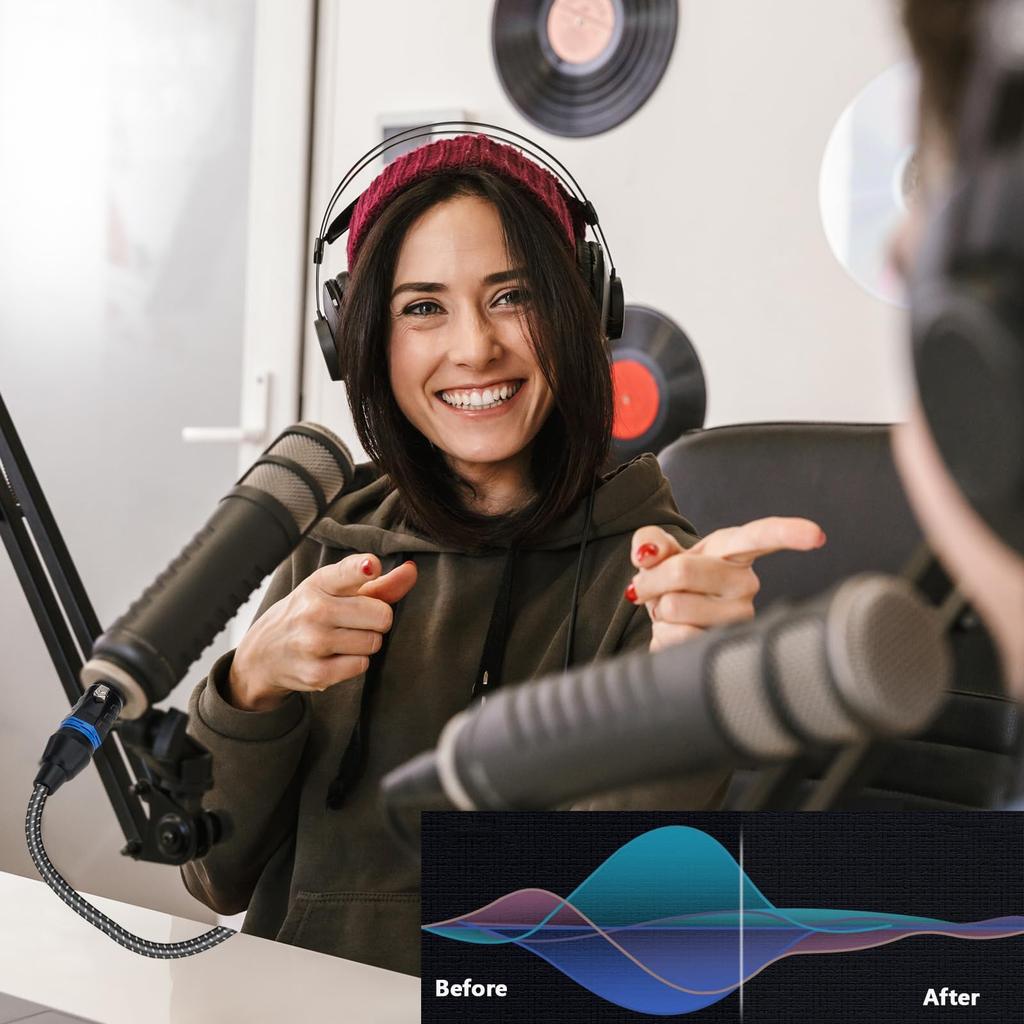 5m XLR Microphone Cable, Canon Cable, Microphone Extension, 3-Pin XLR Male to Female, XLR Balanced Connection, for Professional Recording, Compatible