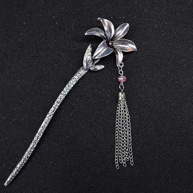 

Retro court classical hairpin, ancient Hanfu headdress, hairpin, simple and versatile fringed step shaker, hairpin disc hair jewelry