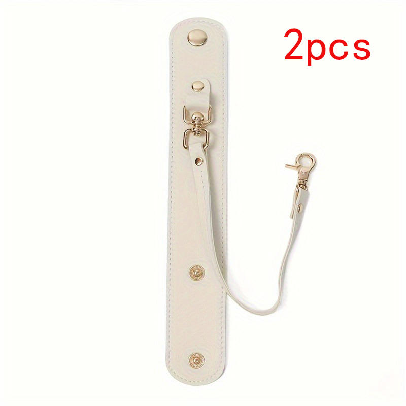 2PCS Portable Strap Holder with Clasp Women Beach Outdoor Snap-On Leather Glove Holder for Handbag Hat Towel