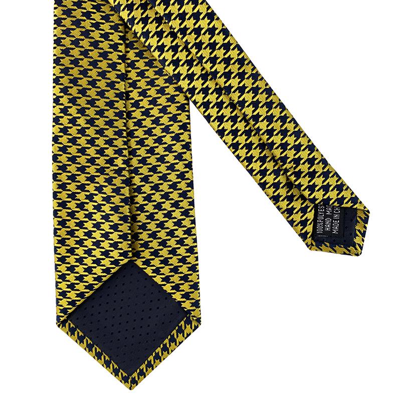2026 Men's Houndstooth Gold Tie - Perfect for Weddings and Business