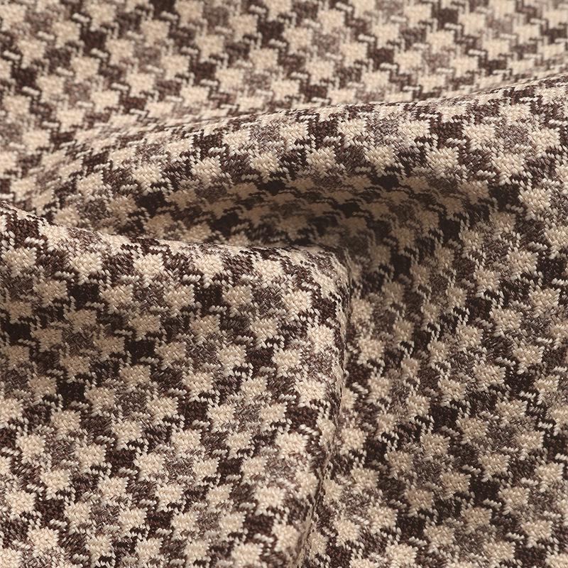 2026 Autumn/Winter Women's Slim-Fit Millefiori Brown Houndstooth Suit Jacket