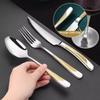 4-teiliges Küchengeschirr Besteckset  Besteckset Edelstahl Luxus Geschirr Gabel Löffel Messer Westliches Dinner-Set Gold