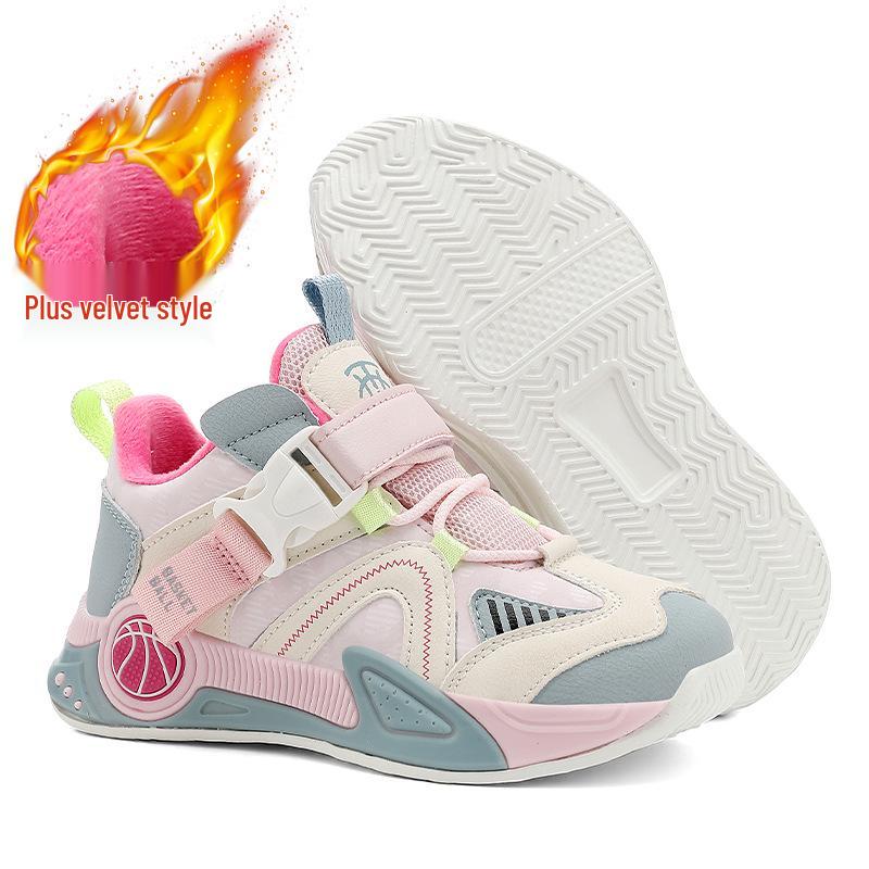 2025 Autumn Kids' Running Shoes: Waterproof, Anti-slip, Fleece-lined Sports Sneakers for Boys, Ideal for Middle and Big Kids