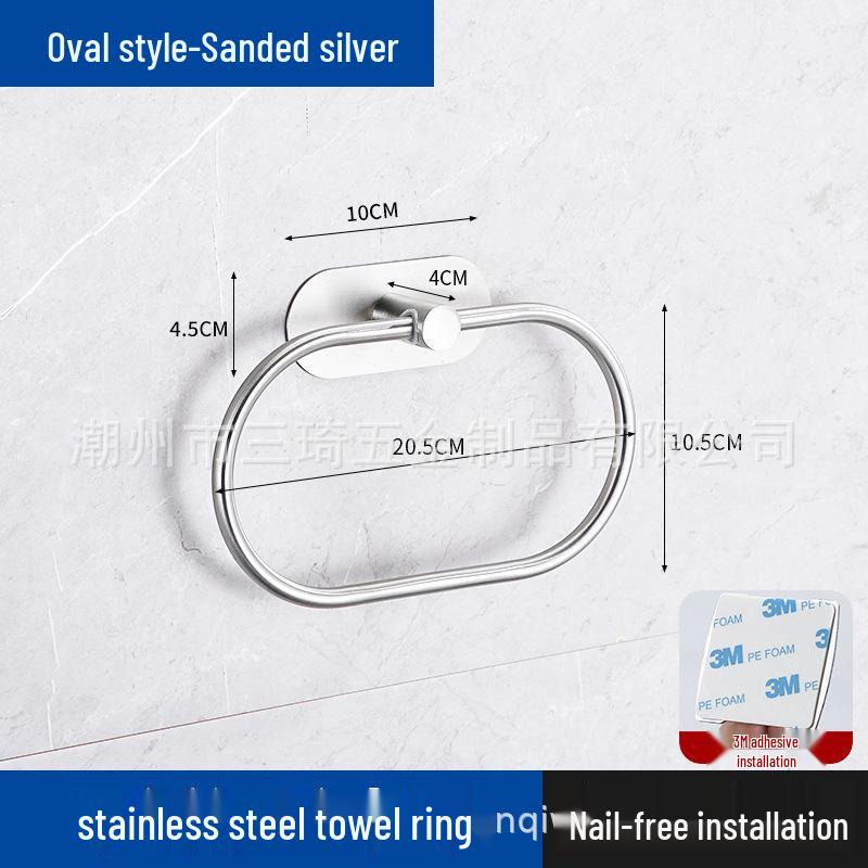 304 Stainless Steel Wall-Mounted Towel Ring for Bathroom, Kitchen, and Hotel Use