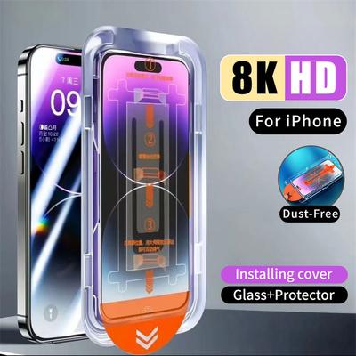 Ochranná fólie Dust Free Box pro IPhone 16 15 14 13 12 11 Tvrzené sklo Pro Max pro iPhone Xs Max XR X Sada pro automatické odstraňování prachu