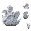 Angel Riding A Swan Garden Statue Yard Art Decor Weatherproof Sculpture Lawn Ornament for Porch