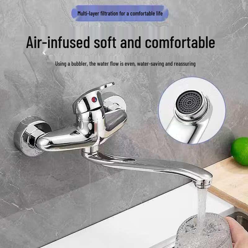 OEING Wall-Mounted Brass Hot & Cold Kitchen Faucet