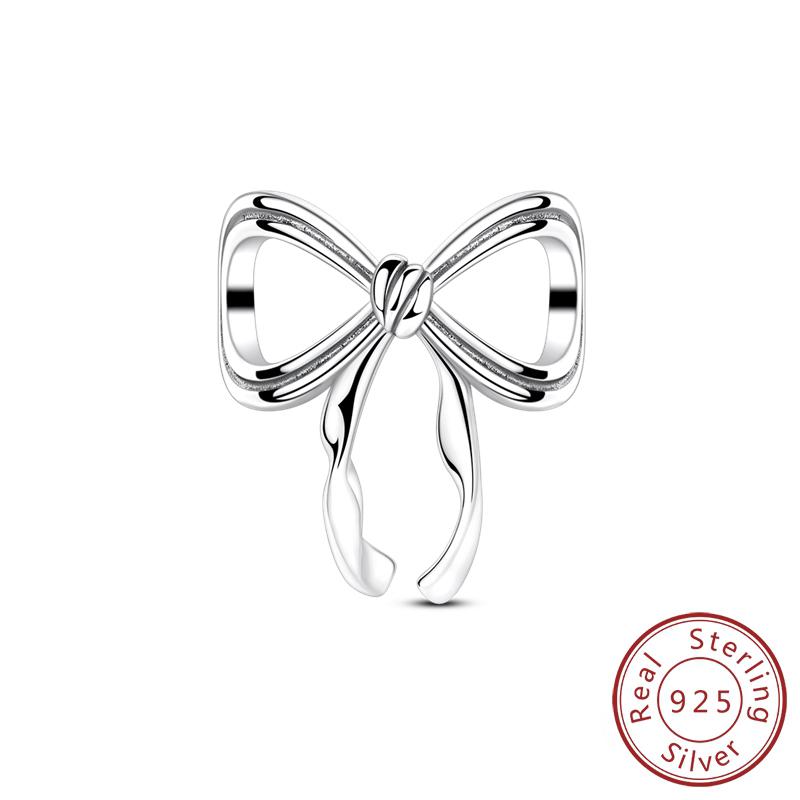 

925 Silver Swan Ballet Princess Pink Charms DIY Jewelry Gifts For Women Fine Birthday Beads Bows