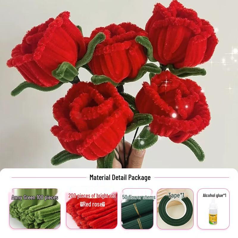 DIY Chenille Stick Flower Bouquet Kit