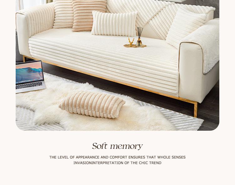 Premium Non-Slip Rabbit Fur Sofa Cushion for Autumn and Winter