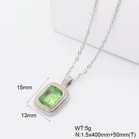 POWELL Sparkling Faceted Gemstone Gold Tone Necklace for Women Cushion Pendant Tarnish Resistant Hypoallergenic Jewelry