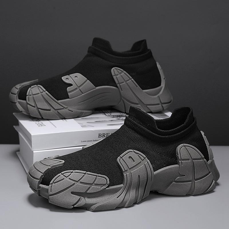Flying Woven Socks Shoes Men's 2024 New Summer Men's Shoes Sports Trendy Shoes Teen Students Platform Mecha Shoes