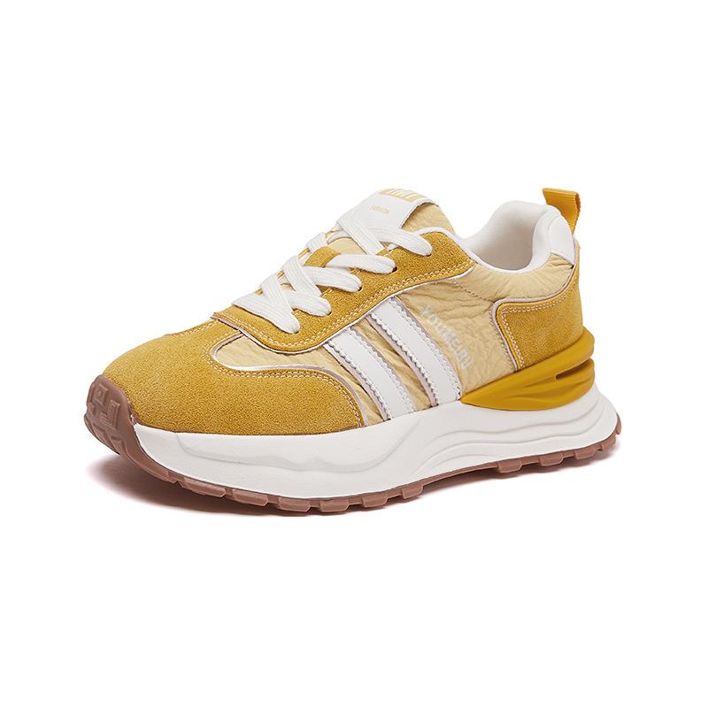 Nové dámské tenisky, módní sportovní jednobarevné boty se silnou podrážkou