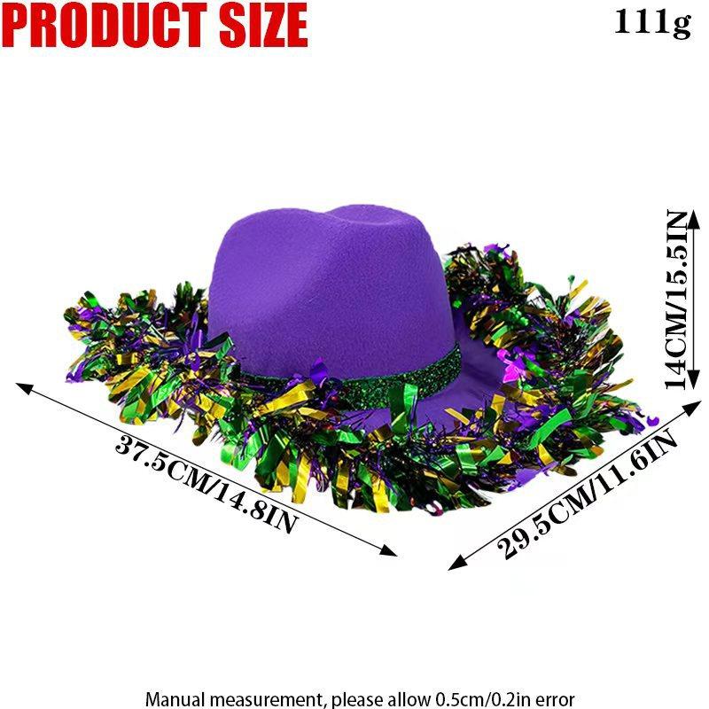 Western Hat with Purple Gold Trim for Costume Party