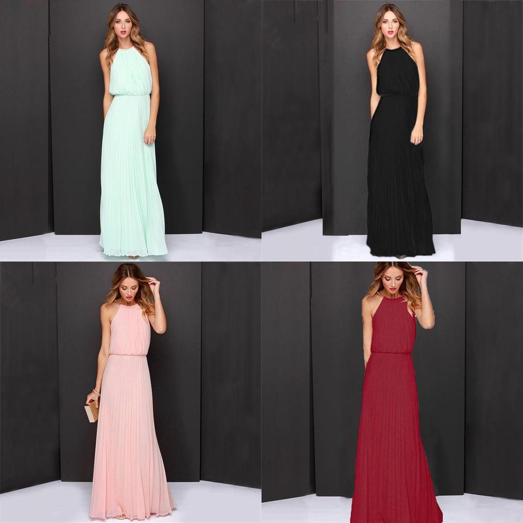 Elegant Women Halter Long Maxi Dress Perfect For Weddings And Beach Holidays