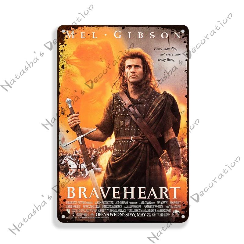 American Classic Movie Braveheart Metal Plaque Decorative Plate Cafe Home Man Cave Metal Tin Sign Wall Decor Metal Signs Poster