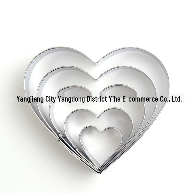 5-Piece Stainless Steel Heart Cookie, Vegetable & Fruit Cutter Set - Valentine's Day Special