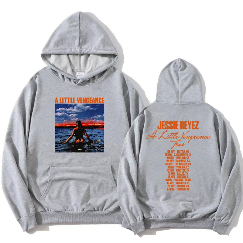 A LITTLE VENGEANCE Tour 2026 Hoodies Sängerin Jessie Reyez Design Print Sweatshirt Langarm Mode Kapuzenpullover Lässiges Oberteil